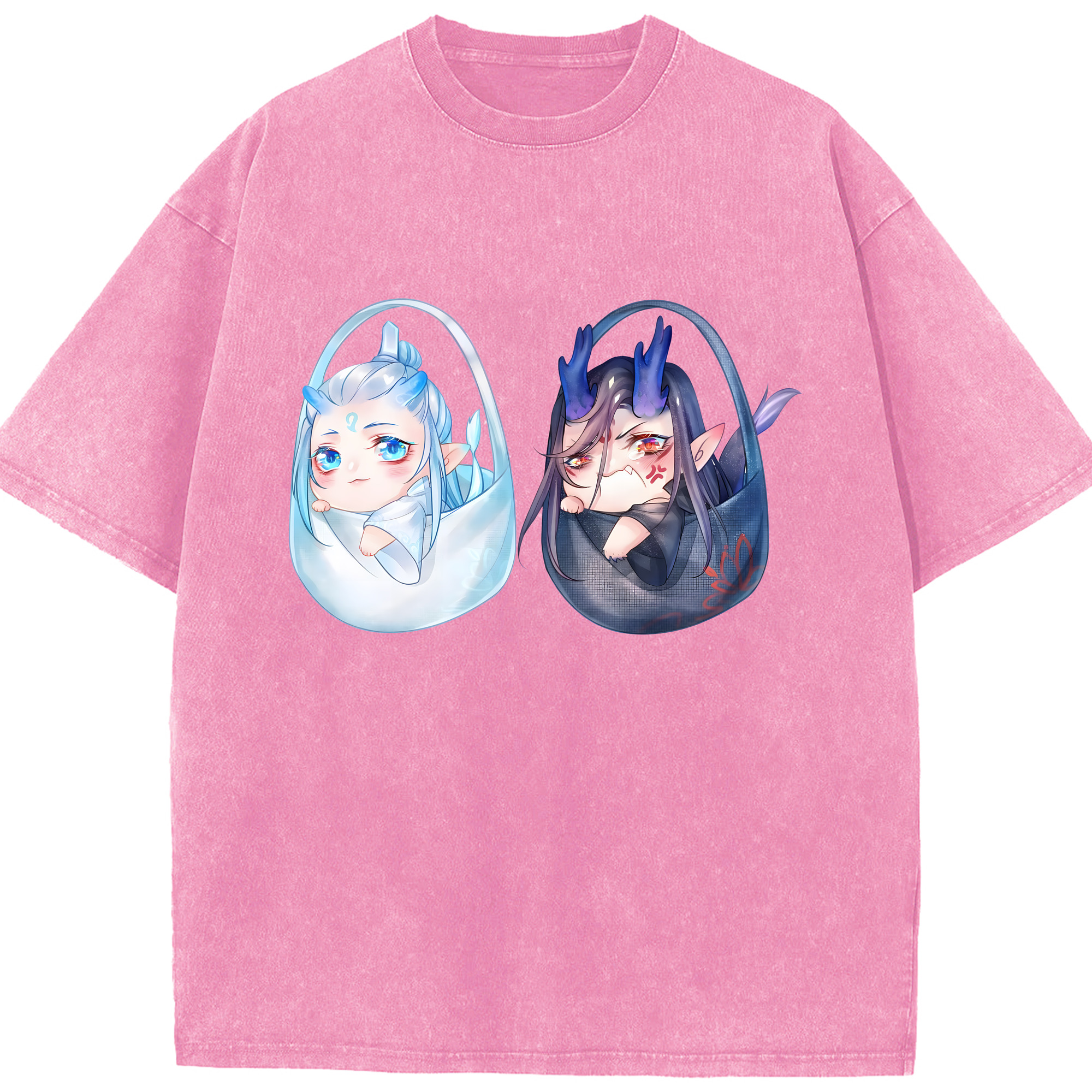 （画像用） Ne Zha 2 ナタ 魔童の大暴れ 綿100% ヴィンテージ風 半袖Tシャツ（フロントプリント）